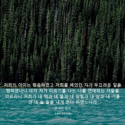 Picture 03 - 호세아 2:5 KOR - 저희의 어미는 행음하였고 저희를 - Bible Verse Picture