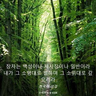 Picture 03 - 호세아 4:9 KOR - 장차는 백성이나 제사장이나 - Bible Verse Picture