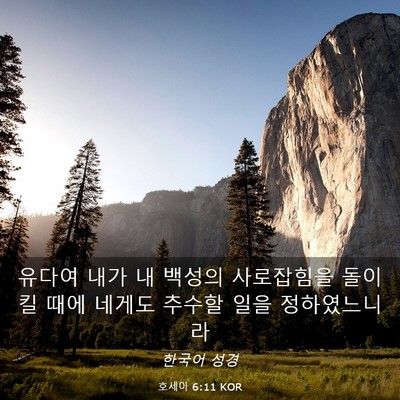 Picture 03 - 호세아 6:11 KOR - 유다여 내가 내 백성의 사로잡힘을 - Bible Verse Picture