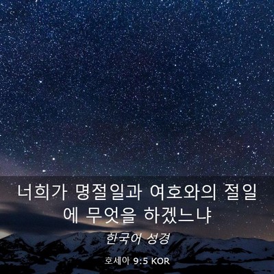 Picture 03 - 호세아 9:5 KOR - 너희가 명절일과 여호와의 절일에 - Bible Verse Picture