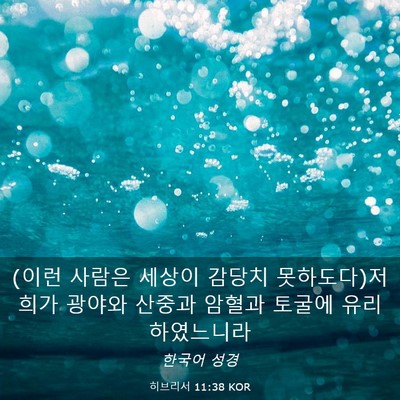 Picture 03 - 히브리서 11:38 KOR - (이런 사람은 세상이 감당치 - Bible Verse Picture