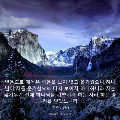 Picture 03 - 히브리서 11:5 KOR - 믿음으로 에녹은 죽음을 보지 않고 - Bible Verse Picture