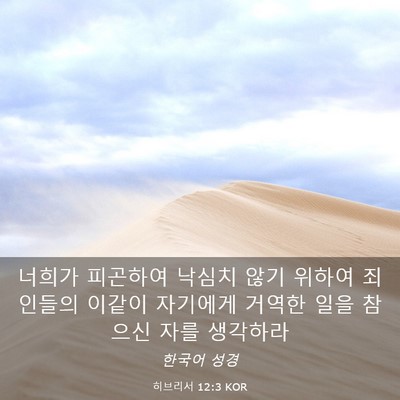Picture 03 - 히브리서 12:3 KOR - 너희가 피곤하여 낙심치 않기 위하여 - Bible Verse Picture
