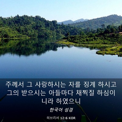 Picture 03 - 히브리서 12:6 KOR - 주께서 그 사랑하시는 자를 징계 - Bible Verse Picture