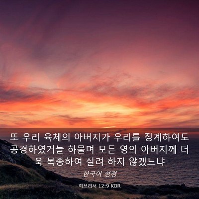 Picture 03 - 히브리서 12:9 KOR - 또 우리 육체의 아버지가 우리를 - Bible Verse Picture