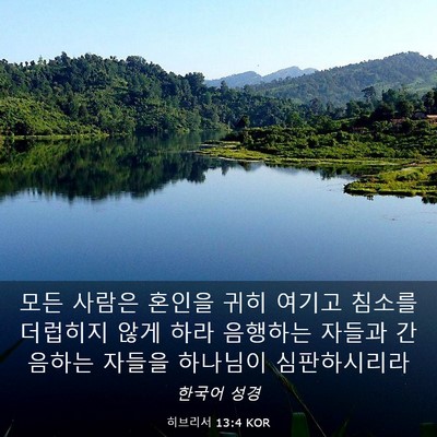 Picture 03 - 히브리서 13:4 KOR - 모든 사람은 혼인을 귀히 여기고 - Bible Verse Picture