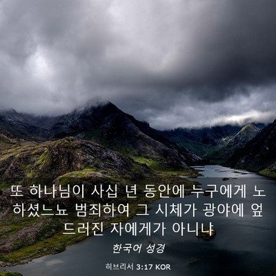 Picture 03 - 히브리서 3:17 KOR - 또 하나님이 사십 년 동안에 - Bible Verse Picture