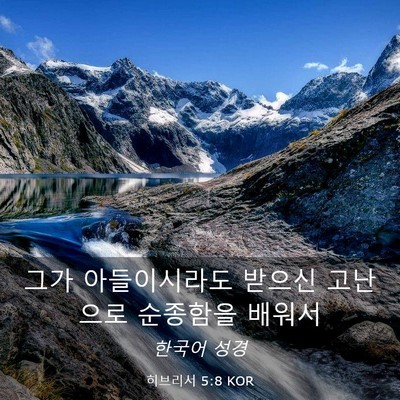 Picture 03 - 히브리서 5:8 KOR - 그가 아들이시라도 받으신 고난으로 - Bible Verse Picture