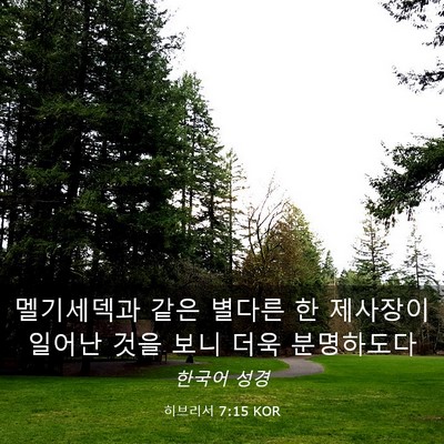 Picture 03 - 히브리서 7:15 KOR - 멜기세덱과 같은 별다른 한 제사장이 - Bible Verse Picture