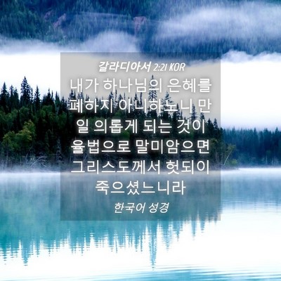 Picture 04 - 갈라디아서 2:21 KOR - 내가 하나님의 은혜를 폐하지 - Bible Verse Picture
