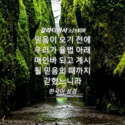 Picture 04 - 갈라디아서 3:23 KOR - 믿음이 오기 전에 우리가 율법 아래 - Bible Verse Picture