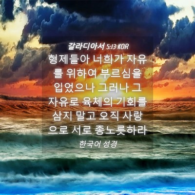 Picture 04 - 갈라디아서 5:13 KOR - 형제들아 너희가 자유를 위하여 - Bible Verse Picture