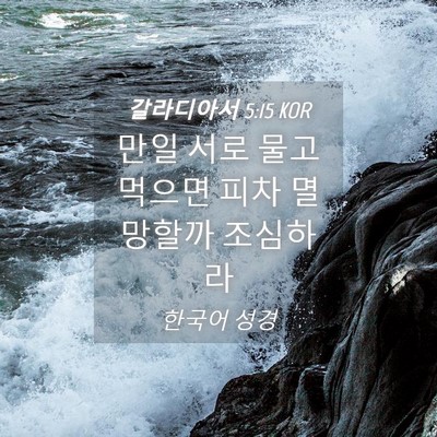 Picture 04 - 갈라디아서 5:15 KOR - 만일 서로 물고 먹으면 피차 - Bible Verse Picture