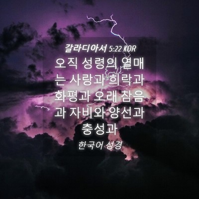 Picture 04 - 갈라디아서 5:22 KOR - 오직 성령의 열매는 사랑과 희락과 - Bible Verse Picture
