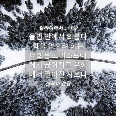 Picture 04 - 갈라디아서 5:4 KOR - 율법 안에서 의롭다 함을 얻으려 - Bible Verse Picture