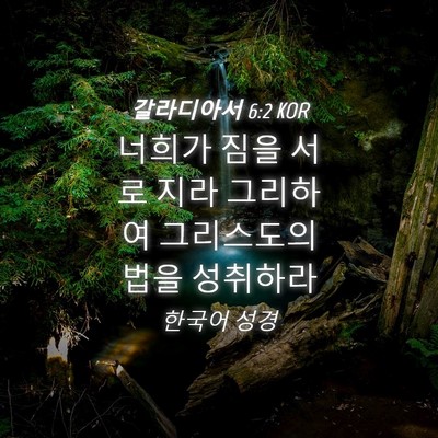 Picture 04 - 갈라디아서 6:2 KOR - 너희가 짐을 서로 지라 그리하여 - Bible Verse Picture