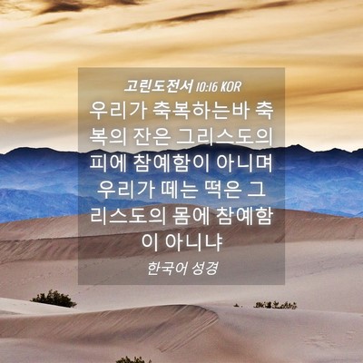 Picture 04 - 고린도전서 10:16 KOR - 우리가 축복하는바 축복의 잔은 - Bible Verse Picture