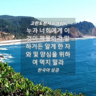 Picture 04 - 고린도전서 10:28 KOR - 누가 너희에게 이것이 제물이라 - Bible Verse Picture