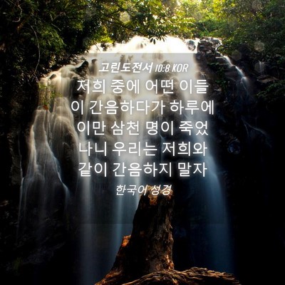 Picture 04 - 고린도전서 10:8 KOR - 저희 중에 어떤 이들이 간음하다가 - Bible Verse Picture