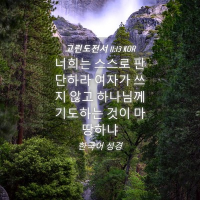 Picture 04 - 고린도전서 11:13 KOR - 너희는 스스로 판단하라 여자가 쓰지 - Bible Verse Picture