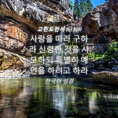 Picture 04 - 고린도전서 14:1 KOR - 사랑을 따라 구하라 신령한 것을 - Bible Verse Picture