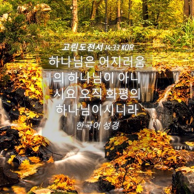 Picture 04 - 고린도전서 14:33 KOR - 하나님은 어지러움의 하나님이 - Bible Verse Picture