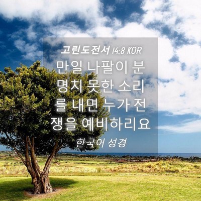 Picture 04 - 고린도전서 14:8 KOR - 만일 나팔이 분명치 못한 소리를 - Bible Verse Picture