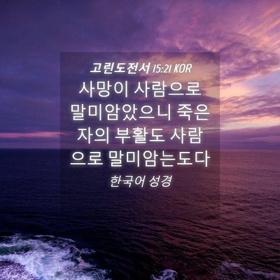 Picture 04 - 고린도전서 15:21 KOR - 사망이 사람으로 말미암았으니 죽은 - Bible Verse Picture