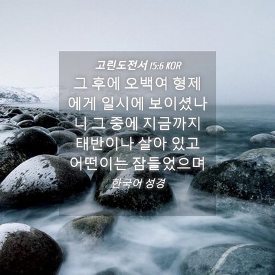 Picture 04 - 고린도전서 15:6 KOR - 그 후에 오백여 형제에게 일시에 - Bible Verse Picture