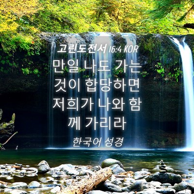 Picture 04 - 고린도전서 16:4 KOR - 만일 나도 가는 것이 합당하면 - Bible Verse Picture
