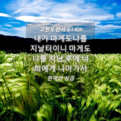 Picture 04 - 고린도전서 16:5 KOR - 내가 마게도냐를 지날터이니 - Bible Verse Picture
