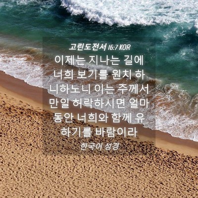 Picture 04 - 고린도전서 16:7 KOR - 이제는 지나는 길에 너희 보기를 - Bible Verse Picture