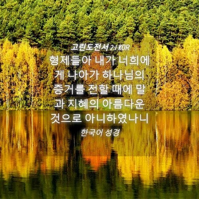 Picture 04 - 고린도전서 2:1 KOR - 형제들아 내가 너희에게 나아가 - Bible Verse Picture
