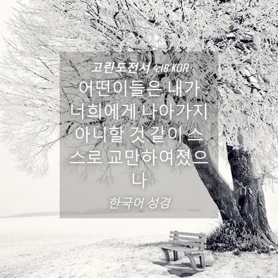 Picture 04 - 고린도전서 4:18 KOR - 어떤이들은 내가 너희에게 나아가지 - Bible Verse Picture
