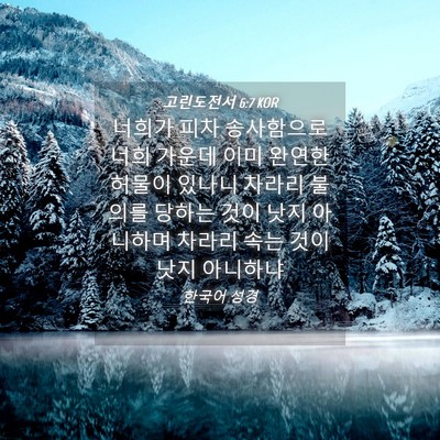 Picture 04 - 고린도전서 6:7 KOR - 너희가 피차 송사함으로 너희 가운데 - Bible Verse Picture