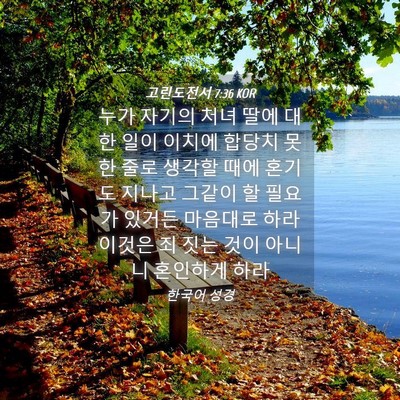 Picture 04 - 고린도전서 7:36 KOR - 누가 자기의 처녀 딸에 대한 일이 - Bible Verse Picture