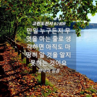 Picture 04 - 고린도전서 8:2 KOR - 만일 누구든지 무엇을 아는 줄로 - Bible Verse Picture
