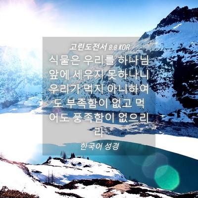 Picture 04 - 고린도전서 8:8 KOR - 식물은 우리를 하나님 앞에 세우지 - Bible Verse Picture