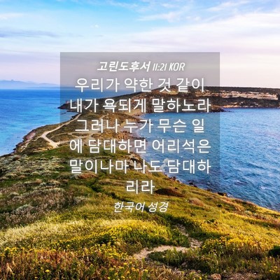 Picture 04 - 고린도후서 11:21 KOR - 우리가 약한 것 같이 내가 욕되게 - Bible Verse Picture