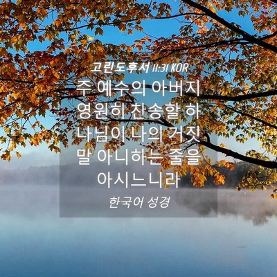 Picture 04 - 고린도후서 11:31 KOR - 주 예수의 아버지 영원히 찬송할 - Bible Verse Picture