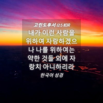 Picture 04 - 고린도후서 12:5 KOR - 내가 이런 사람을 위하여 - Bible Verse Picture