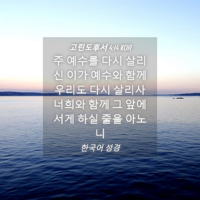 Picture 04 - 고린도후서 4:14 KOR - 주 예수를 다시 살리신 이가 예수와 - Bible Verse Picture