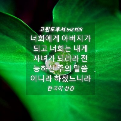Picture 04 - 고린도후서 6:18 KOR - 너희에게 아버지가 되고 너희는 내게 - Bible Verse Picture
