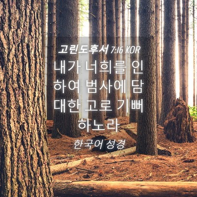 Picture 04 - 고린도후서 7:16 KOR - 내가 너희를 인하여 범사에 담대한 - Bible Verse Picture