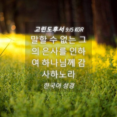 Picture 04 - 고린도후서 9:15 KOR - 말할 수 없는 그의 은사를 인하여 - Bible Verse Picture