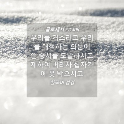 Picture 04 - 골로새서 2:14 KOR - 우리를 거스리고 우리를 대적하는 - Bible Verse Picture