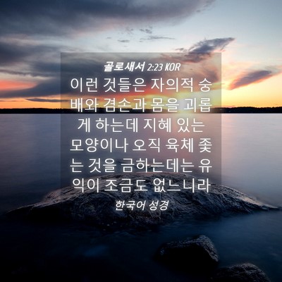 Picture 04 - 골로새서 2:23 KOR - 이런 것들은 자의적 숭배와 겸손과 - Bible Verse Picture