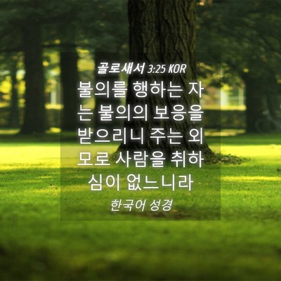 Picture 04 - 골로새서 3:25 KOR - 불의를 행하는 자는 불의의 보응을 - Bible Verse Picture