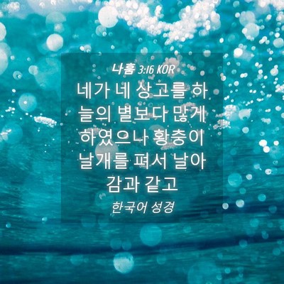Picture 04 - 나훔 3:16 KOR - 네가 네 상고를 하늘의 별보다 많게 - Bible Verse Picture