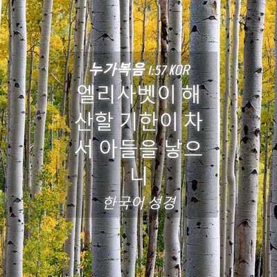 Picture 04 - 누가복음 1:57 KOR - 엘리사벳이 해산할 기한이 차서 - Bible Verse Picture